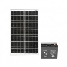 Panou solar 30W 560x350x135mm cu baterie 12V/17Ah, regulator 12-24V/10Ah si 2x port USB Breckner Germany